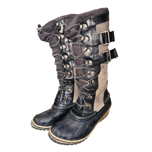 Sorel Conquest Carly II Tall Leather Suede Waterproof Winter Boots Outdoor Snow - Picture 2 of 15